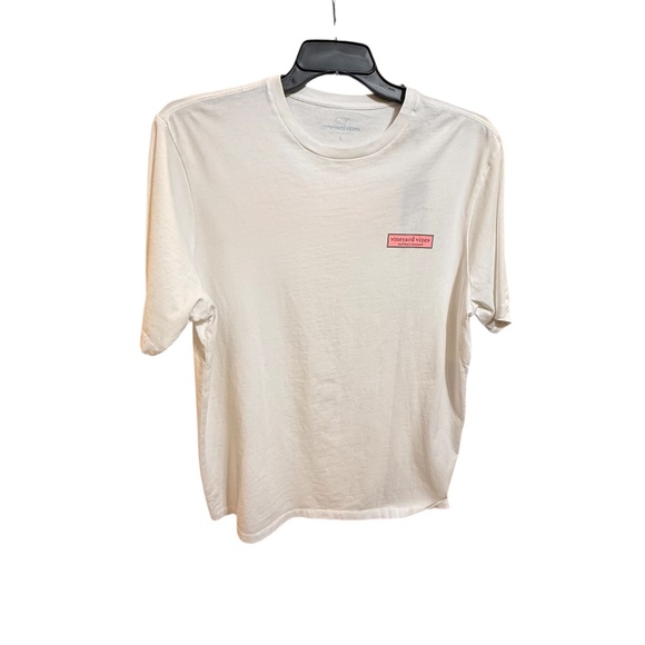 Vineyard Vines Cream Men’s Short Sleeve Tee with Pink Logo NWT to - Picture 9 of 15